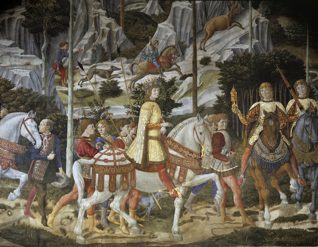 Kawalkada Trzech Króli, szczegół autorstwa Benozzo di Lese di Sandro Gozzoli