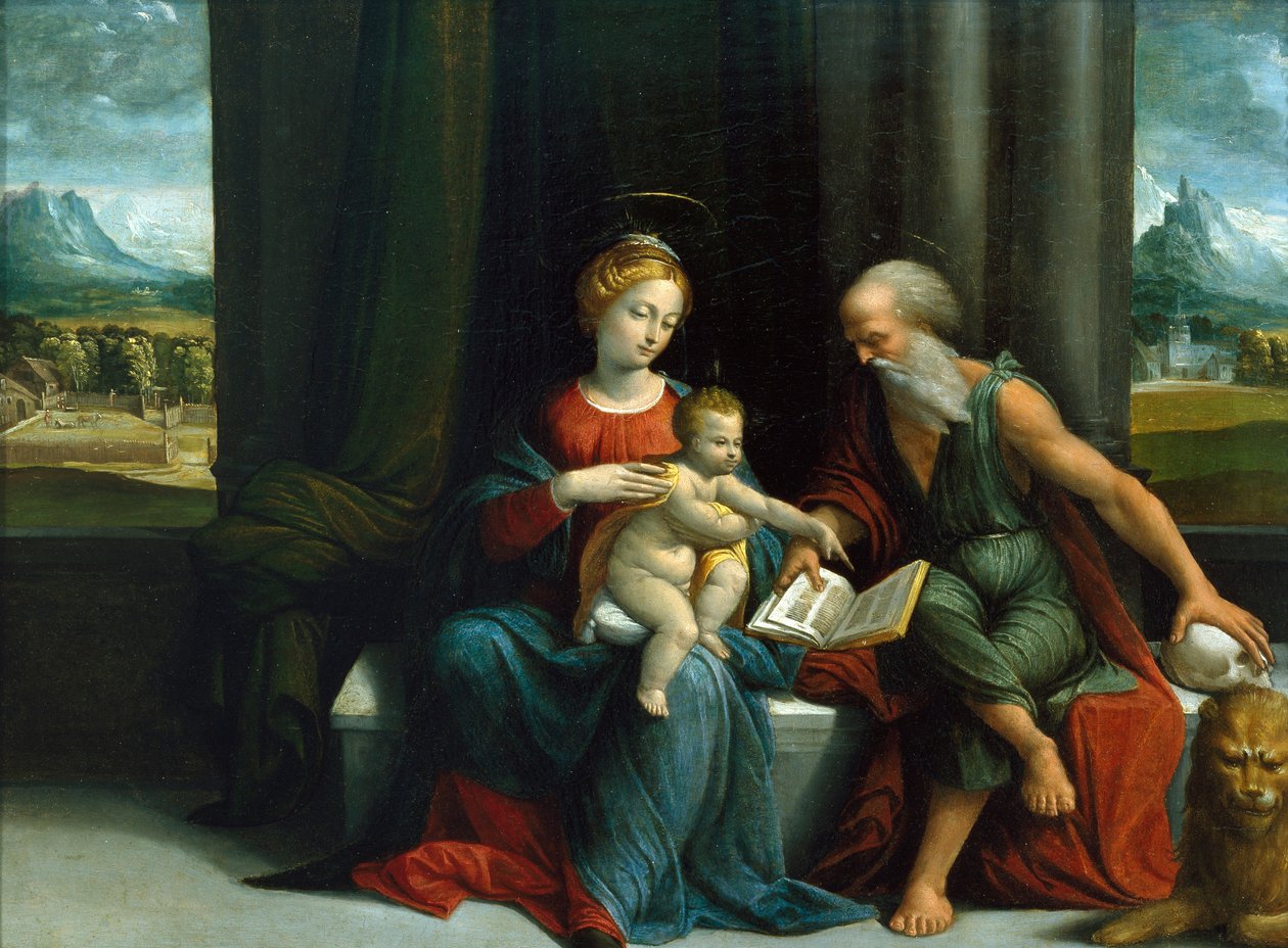 Madonna z Dzieciątkiem i św Hieronim autorstwa Benvenuto Tisi da Garofalo
