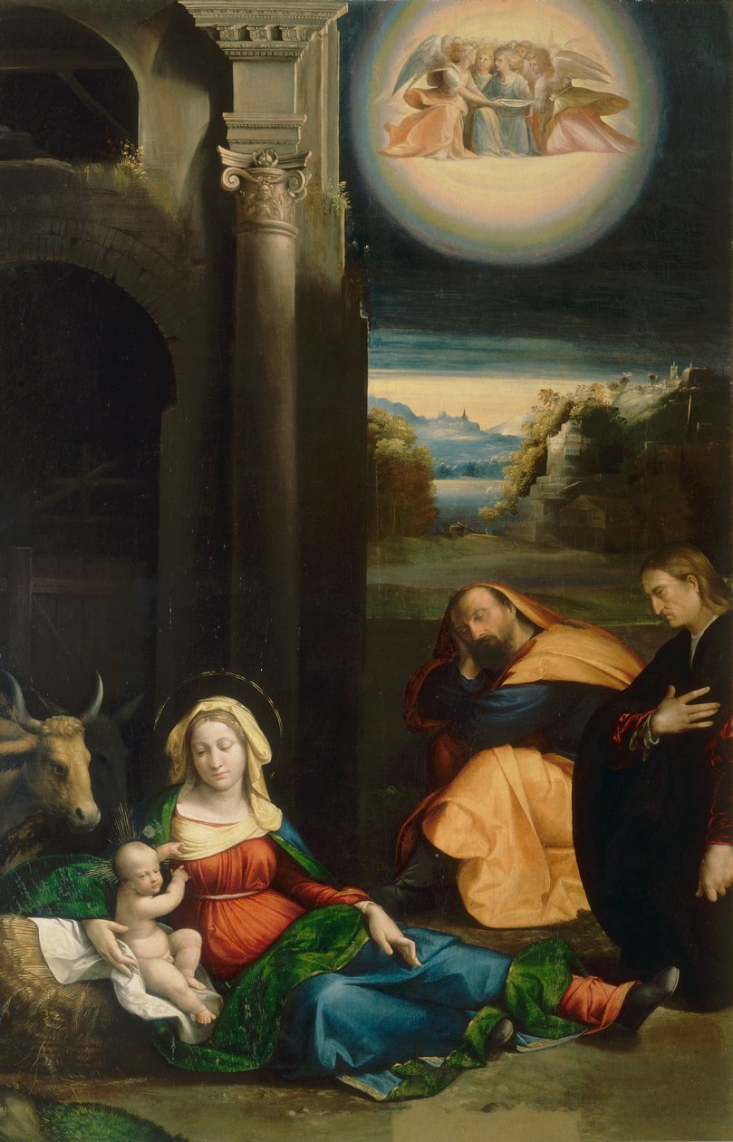Madonna del Riposo z portretem Lionello, autorstwa Garofalo, w Pinacoteca Nazionale w Ferrarze autorstwa Benvenuto Tisi da Garofalo