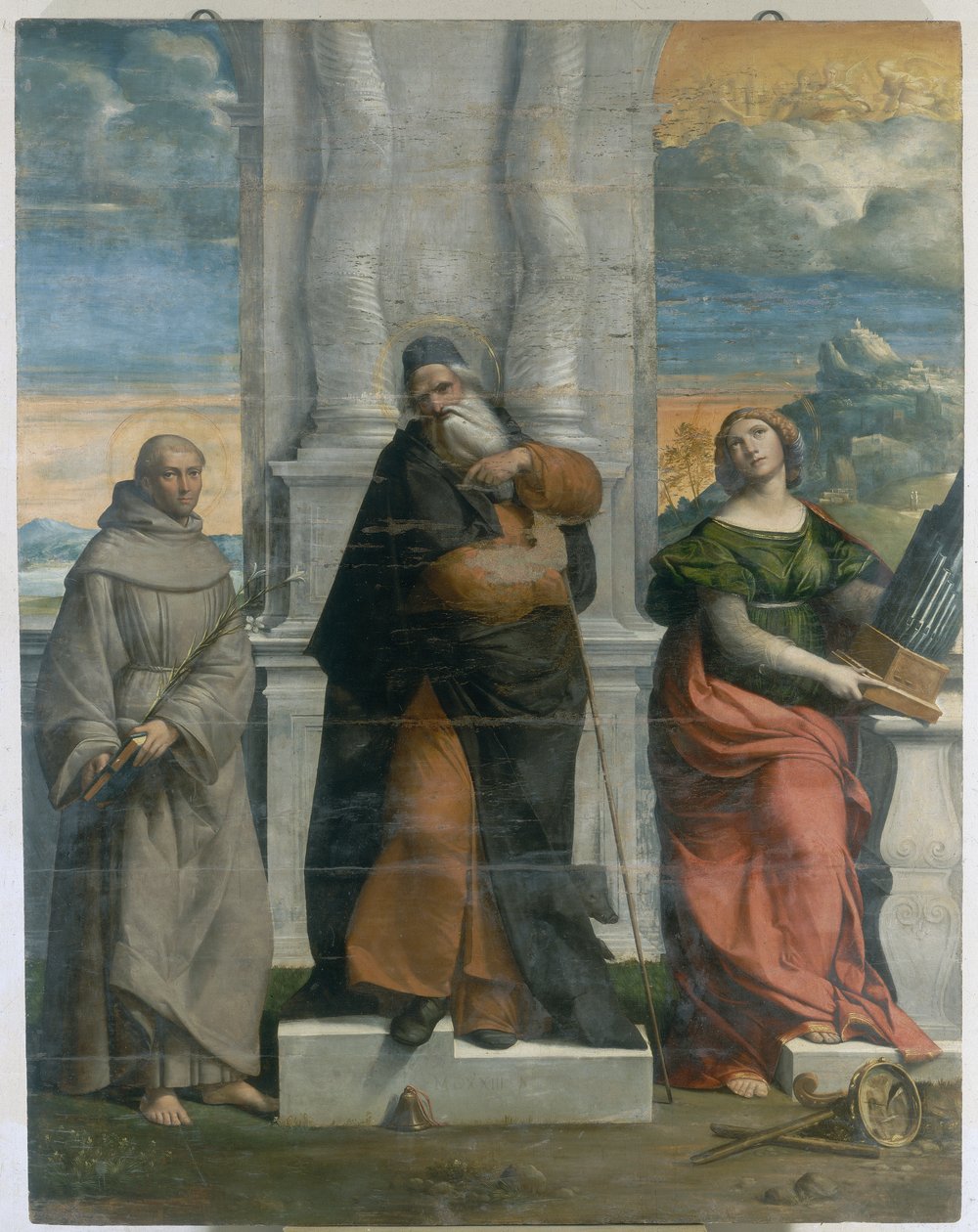 S. Antonio z Padwy, S. Antonio Abate i S. Cecilia autorstwa Benvenuto Tisi da Garofalo