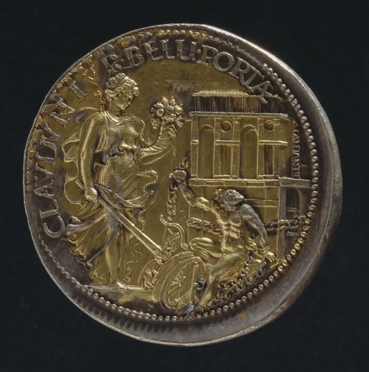 Medal przedstawiający figurę alegoryczną, 1533 (rewers z 18062) (odwrotnie patrz 119186) autorstwa Benvenuto Cellini