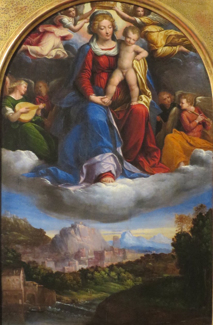 Madonna z Dzieciątkiem w chwale autorstwa Benvenuto Tisi