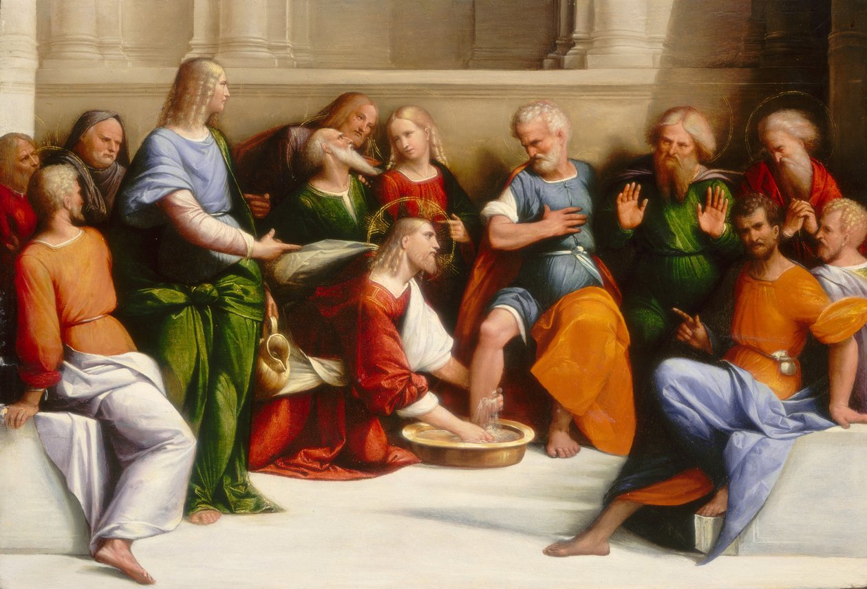 Chrystus obmywający stopy uczniom, c. 15201525. autorstwa Benvenuto Tisi da Garofalo