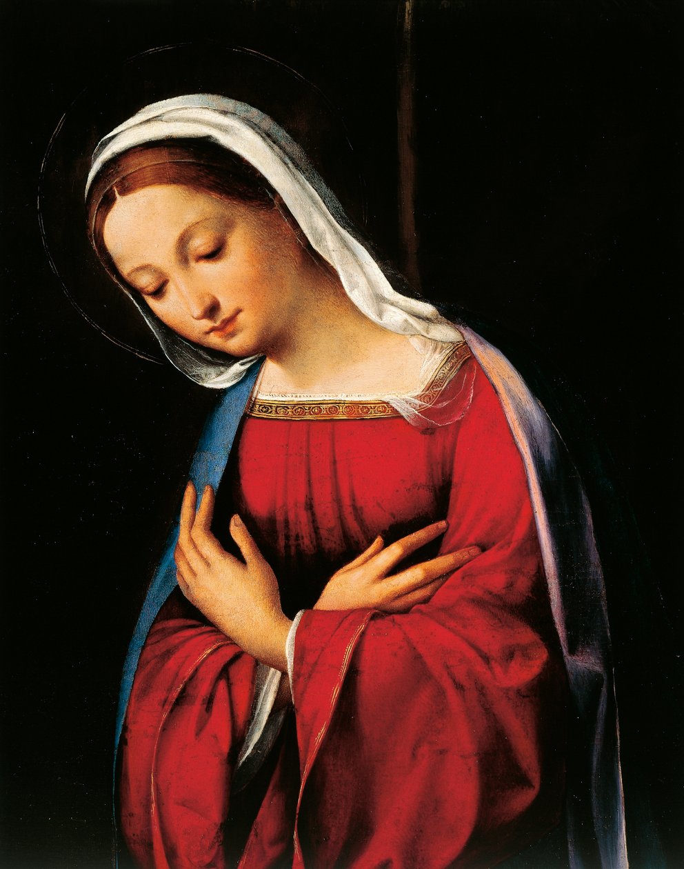 Madonna, fragment z Narodzenia autorstwa Garofalo (1481-1559) autorstwa Benvenuto Tisi da Garofalo