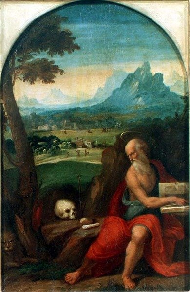 Św. Hieronim (panel) autorstwa Benvenuto Tisi da Garofalo