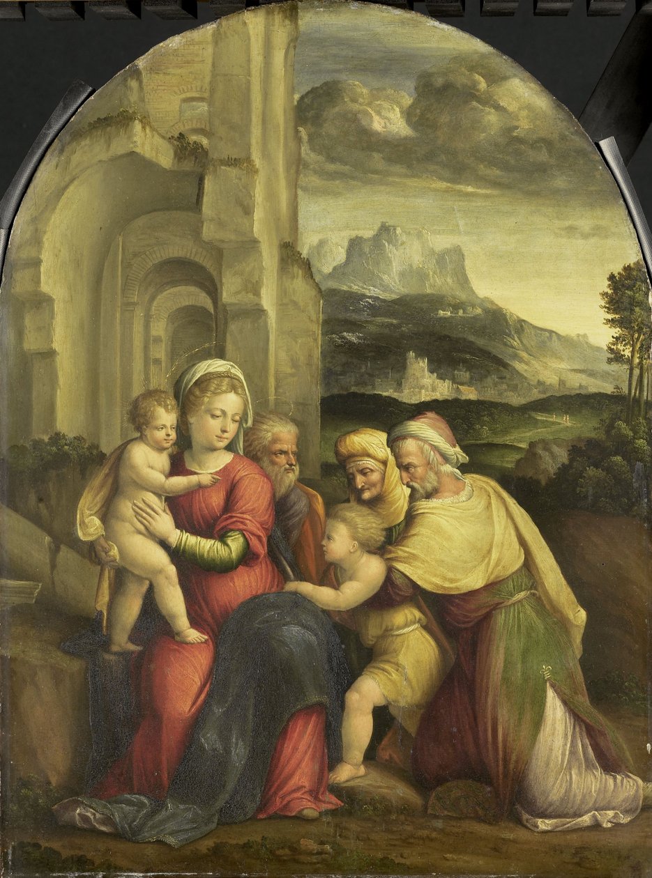 Święta Rodzina, ok. 1535 (olej na płycie) autorstwa Benvenuto Tisi da Garofalo