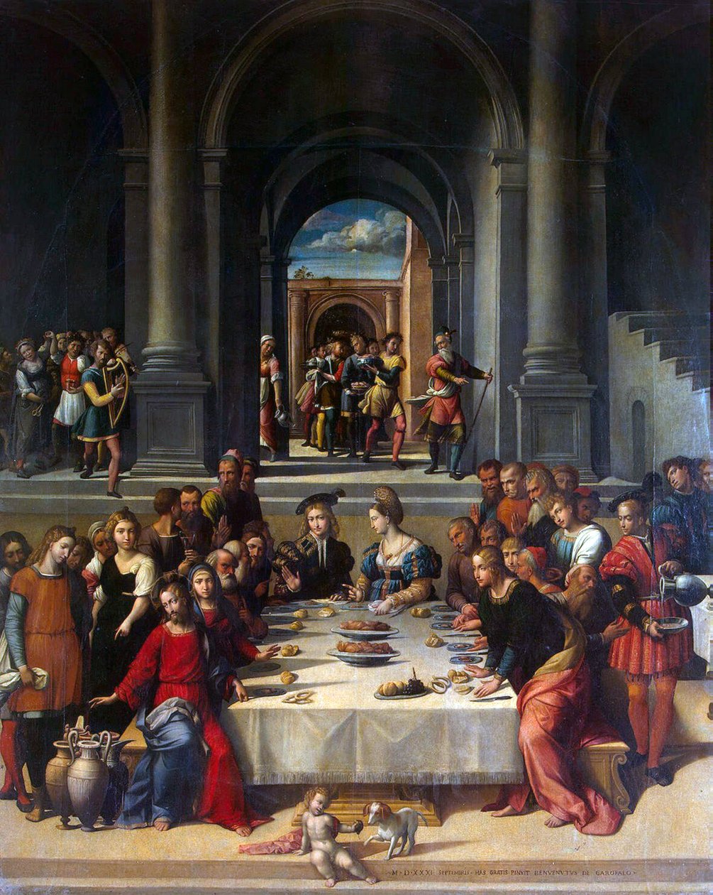 Ślub w Kanie, 1531. autorstwa Benvenuto Tisi da Garofalo