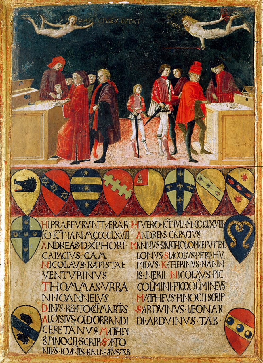 Finanse Rady w czasach wojny i pokoju, 1468 (szczegóły patrz 108196) autorstwa Benvenuto di Giovanni