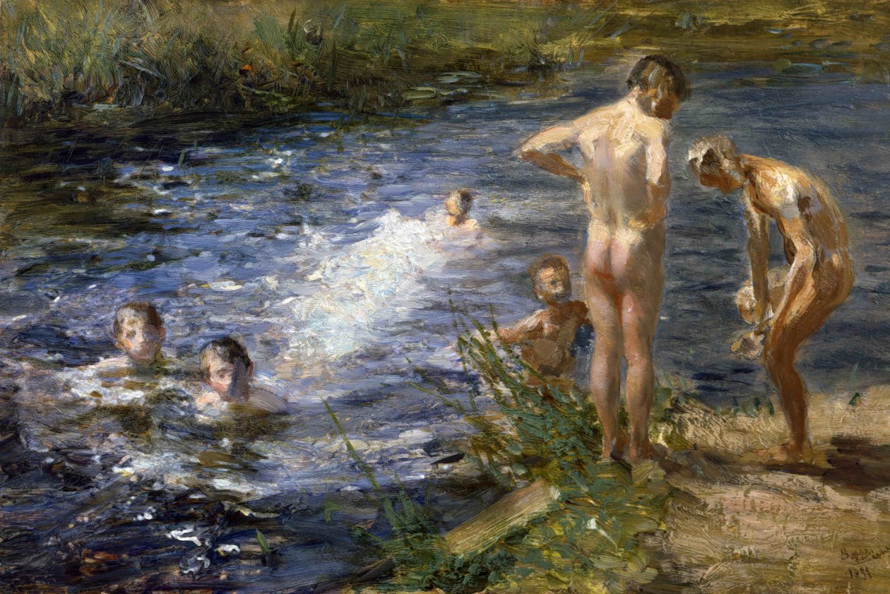 Chłopcy nad rzeką, 1899. autorstwa Beppe Ciardi