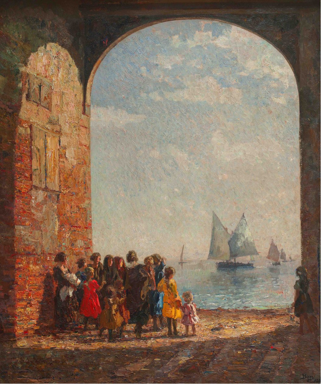 Zwrot łodzi rybackich, ok. godz. 1920. autorstwa Beppe Ciardi