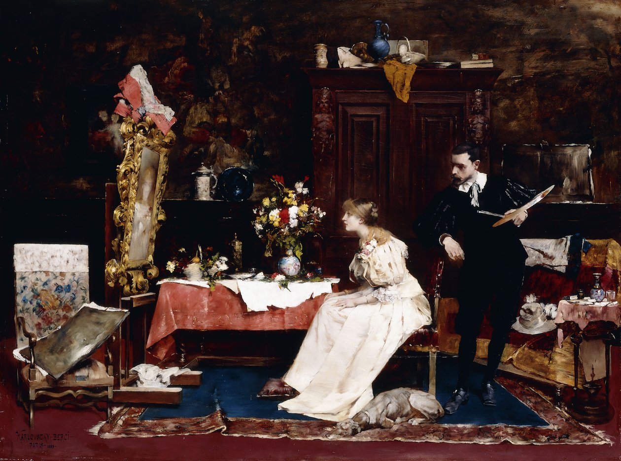 Przedstawienie jej Portretu, 1883 autorstwa Berci de Karlovszkyn