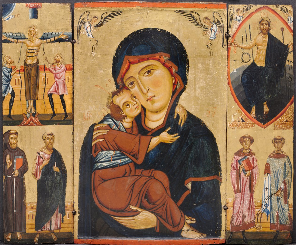 Dziewica i Dzieciątko ze świętymi, ok. 1230s autorstwa Berlinghiero Berlinghieri