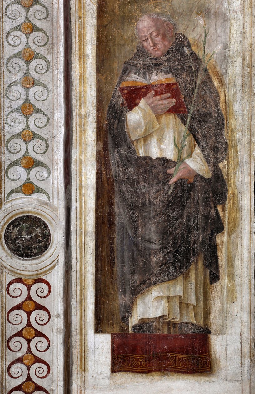 Reprezentacja św. Dominika Guzmana (ok. 1170-1221) (św. Dominika) Fresk Bernardino Butinone (1435-1507) 1482-1486 Bazylika Santa Maria delle Grazie Mediolan Włochy autorstwa Bernadino Jacobi Butinone