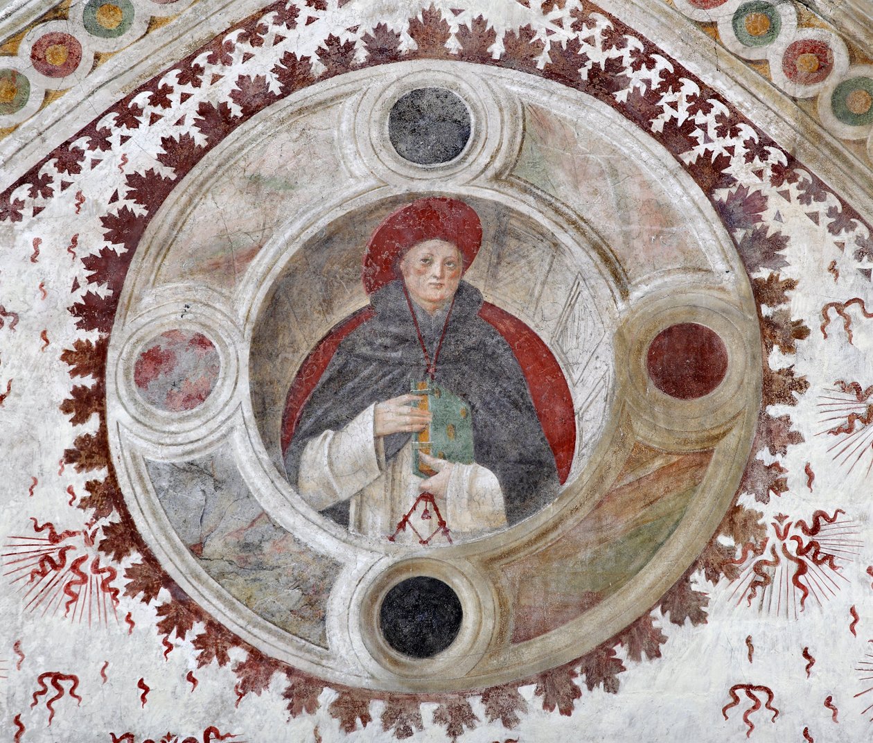 Reprezentacja kardynała dominikańskiego (kardynała dominikańskiego) Fresk Bernardino Zenale i Bernardino Butinone autorstwa Bernadino and Zenale B.  Butinone