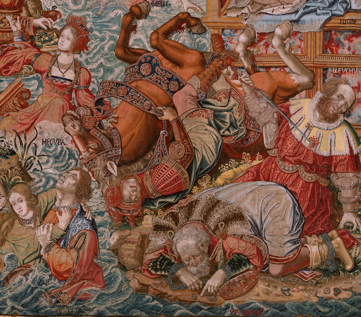 Flamandzki gobelin. Seria Honory. Fortuna, Droga do Honorów (La Fortuna, Camino de los Honores). Piąty gobelin z serii. Wzorcowi rysownicy z kręgu Bernarda van Orleya i Jana Gossaerta de Mabuse. Manufaktura Pieter van Aelst, Brusse autorstwa Bernaert van (circle of) Orley