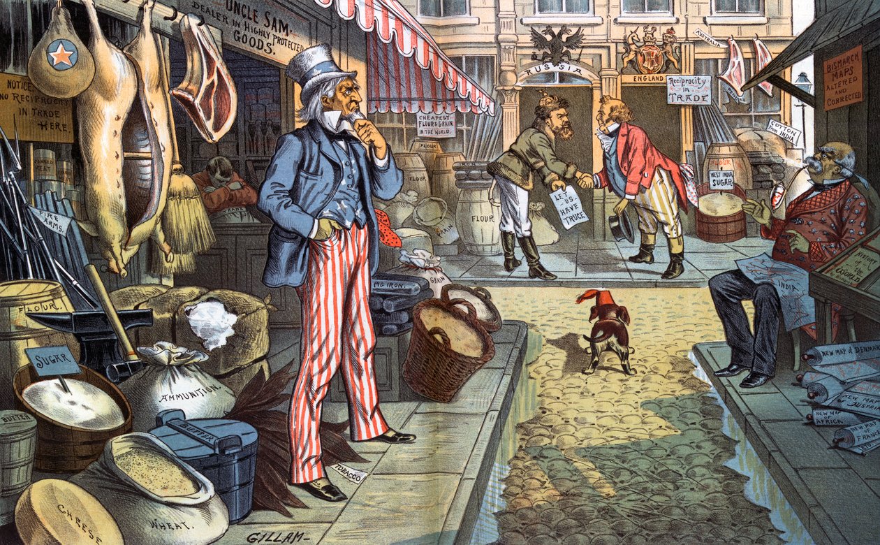 Pokój, ale nie biznes. 1885 autorstwa Bernard Gillam