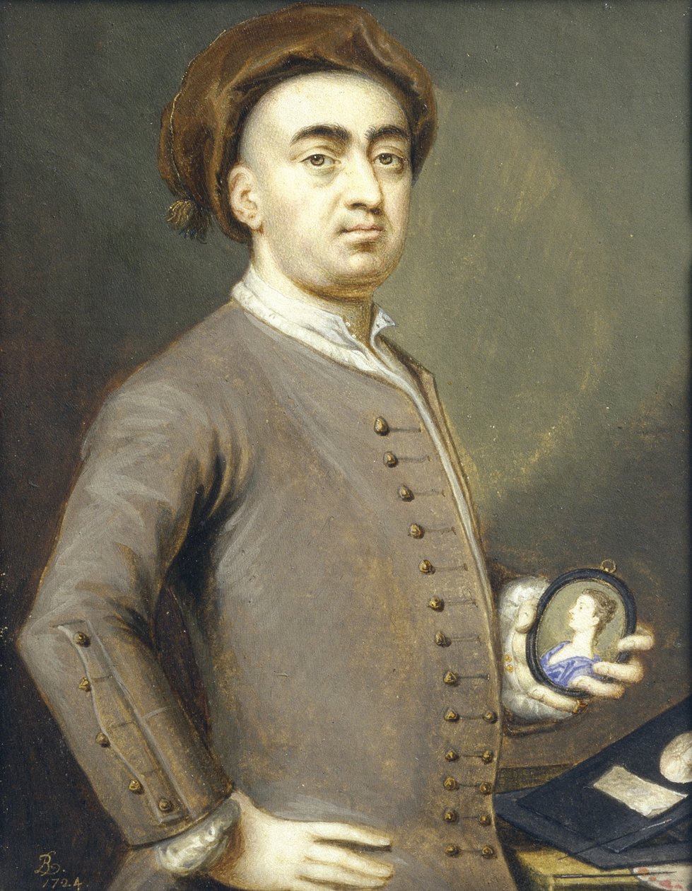Autoportret, 1724 (miniaturowy) autorstwa Bernard III Lens