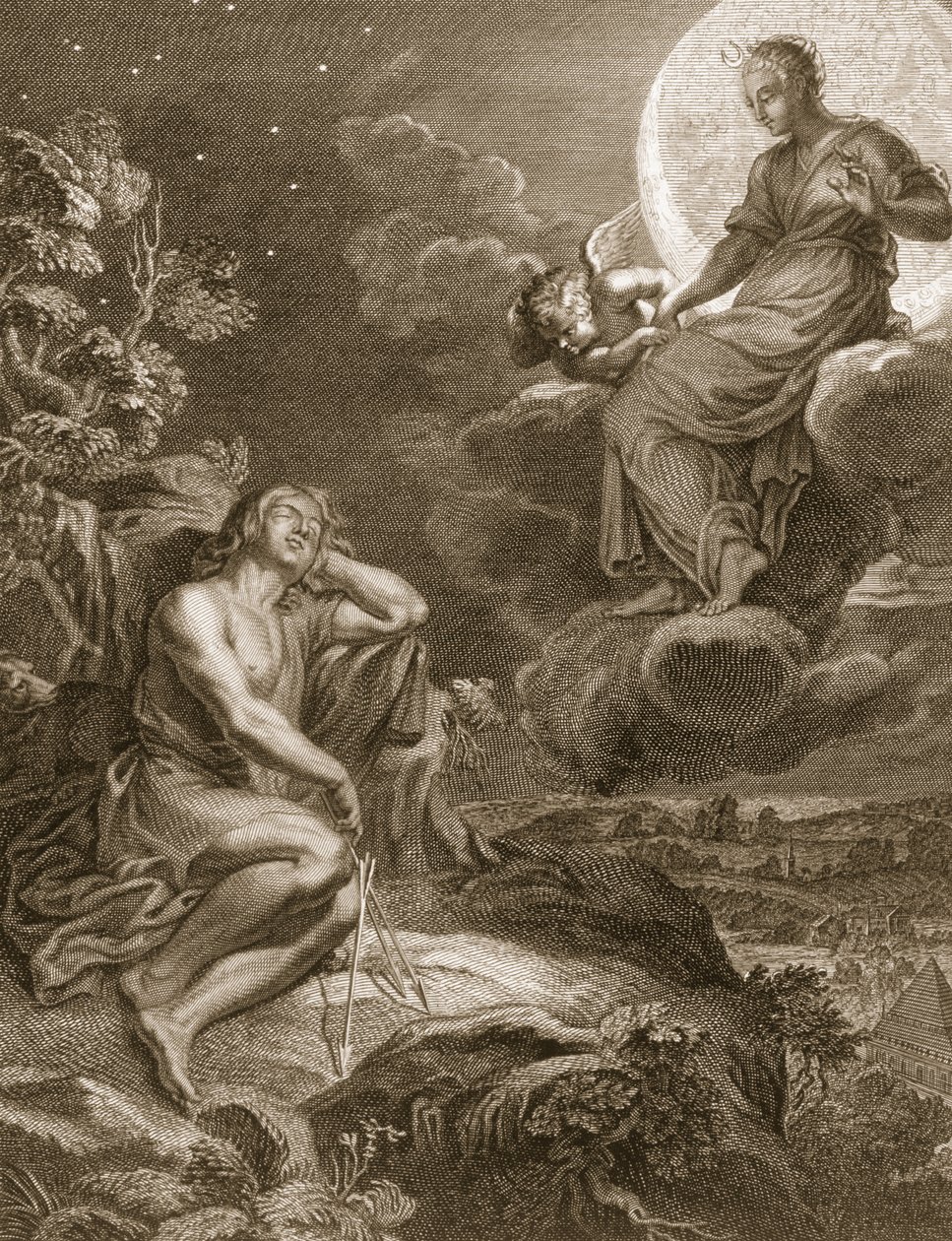 Księżyc i Endymion, 1731 autorstwa Bernard Picart