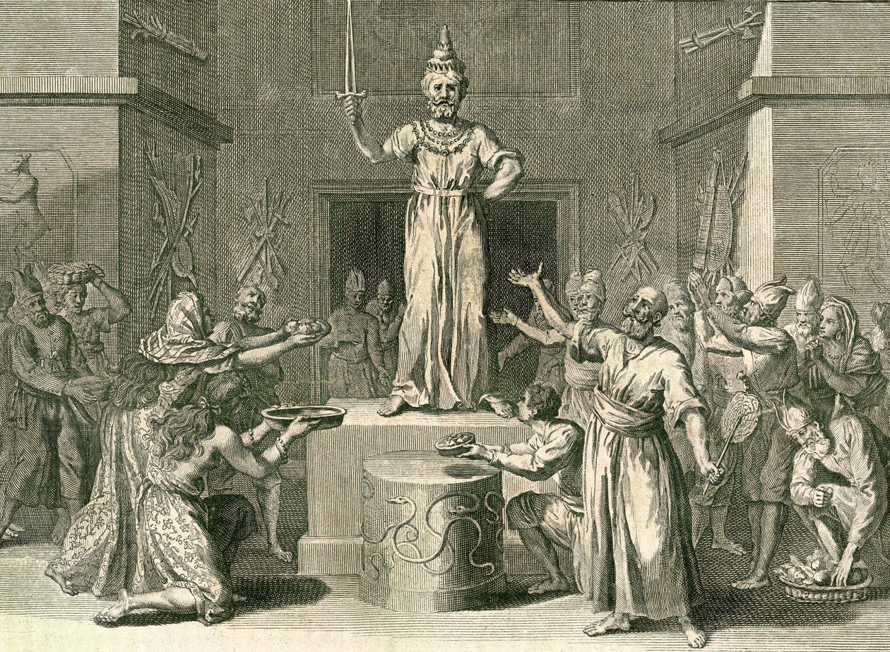 Bóg Tutelarii z wyspy Cejlon, 1729 (miedzioryt) autorstwa Bernard Picart