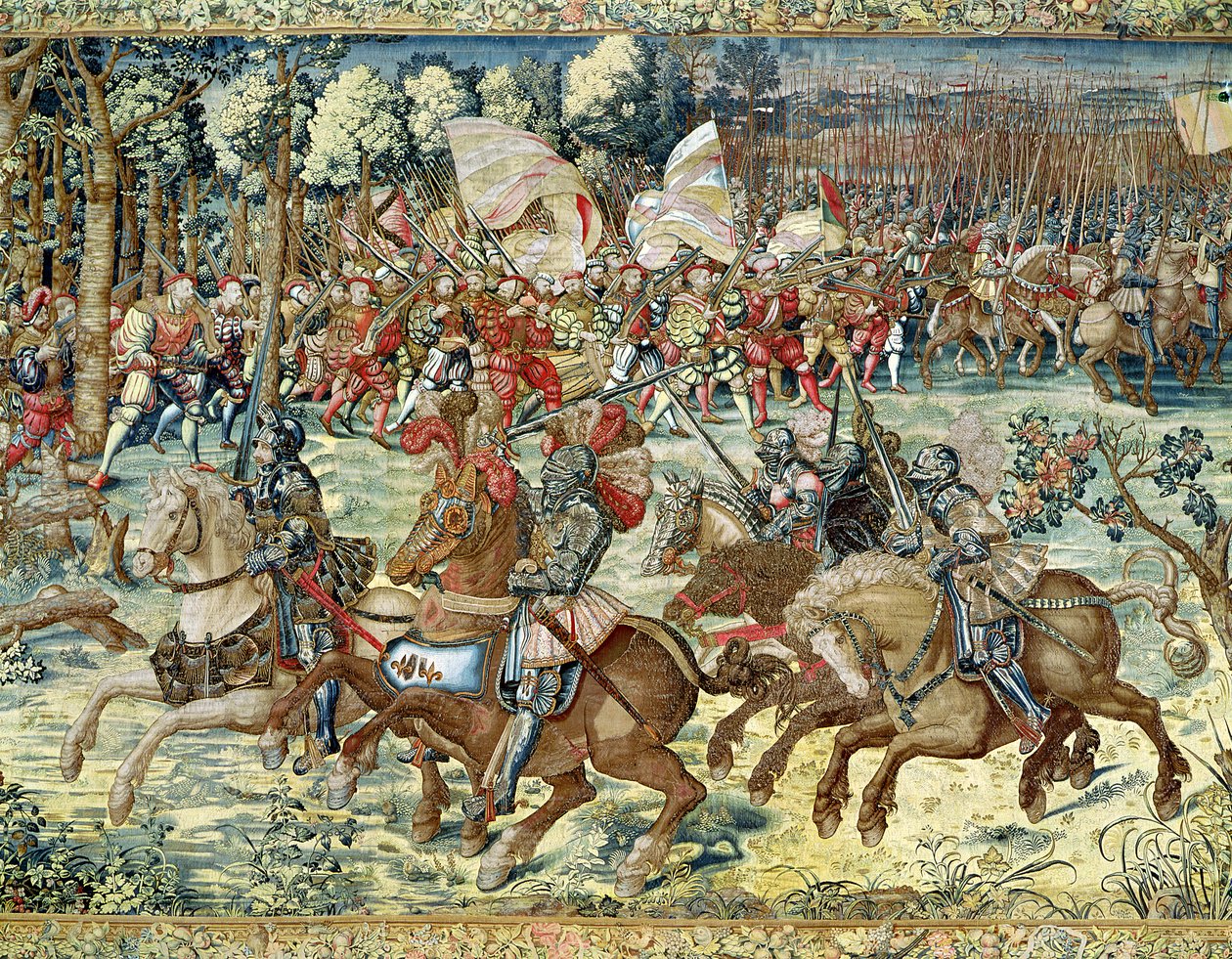 Bitwa pod Pawią. Postęp Karola V (1500-58) (gobelin) (szczegóły w 1481147) autorstwa Bernard van Orley