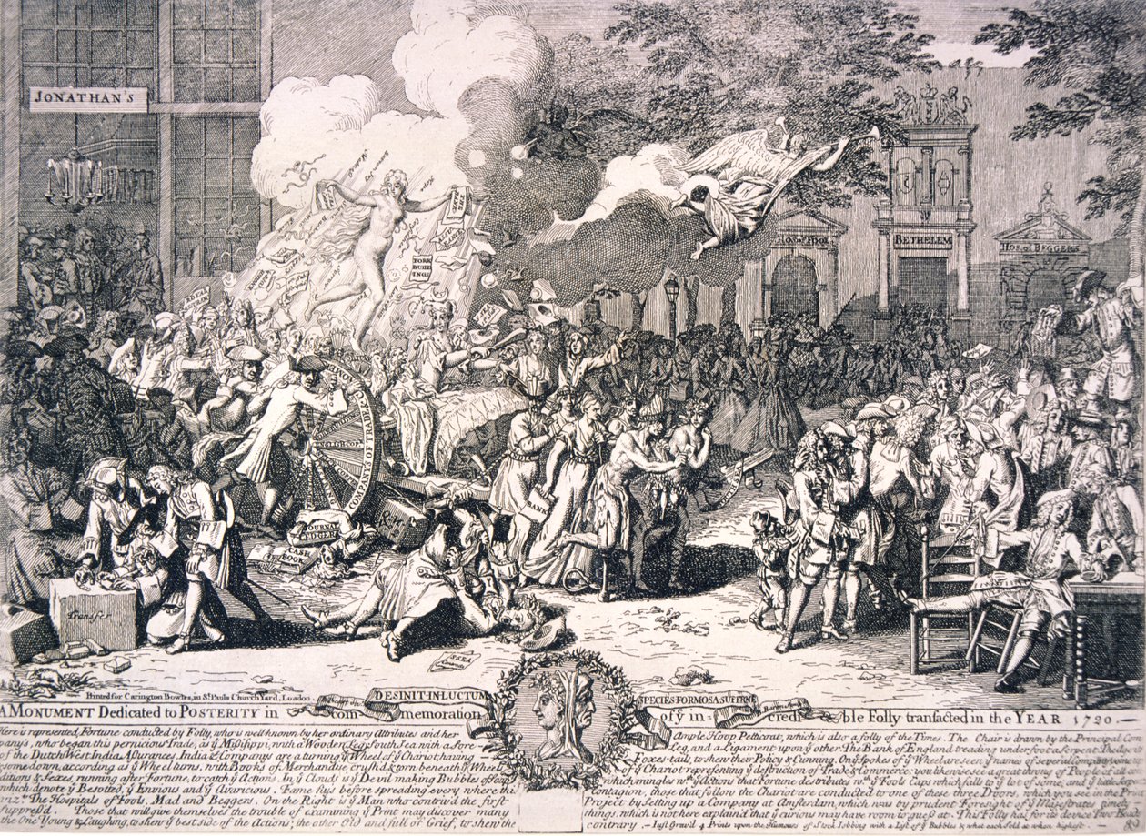 „Pomnik poświęcony potomności na pamiątkę szaleństwa dokonanego w… 1720 roku” autorstwa Bernard Baron