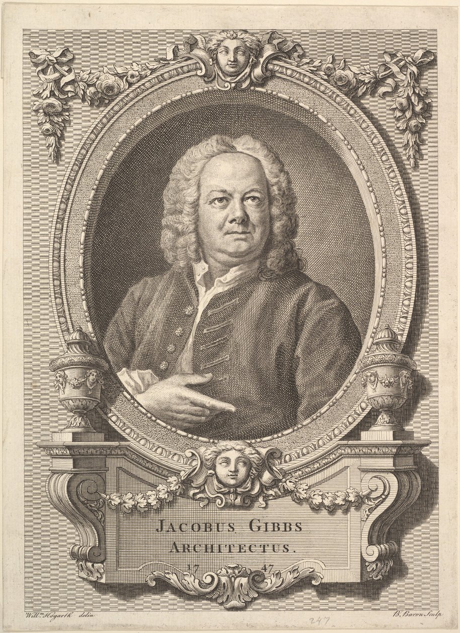 James Gibbs, architekt, 1747. autorstwa Bernard Baron
