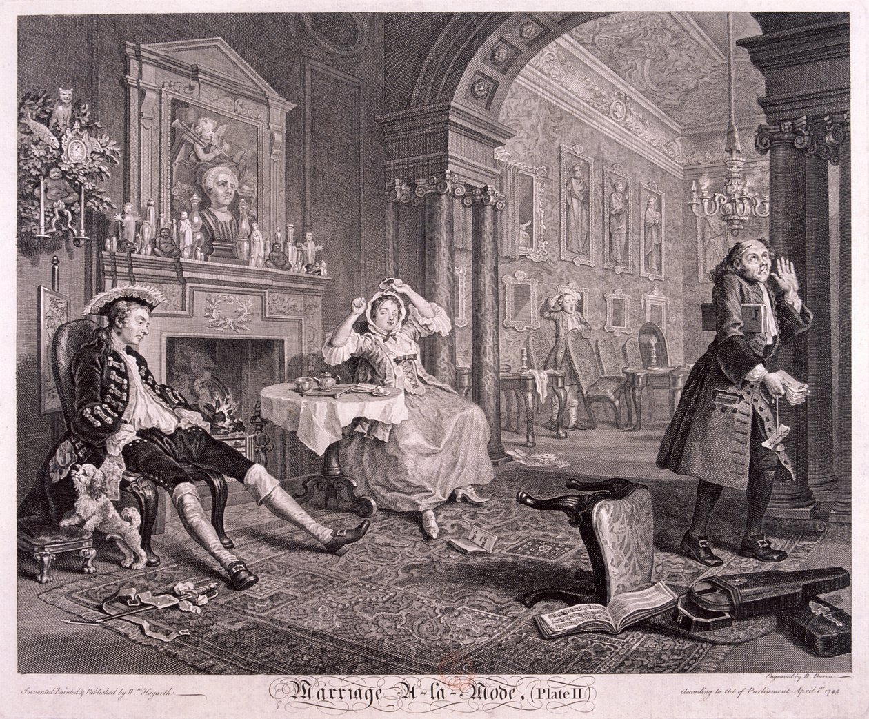 Małżeństwo a la Mode”, 1745, tablica II autorstwa Bernard Baron