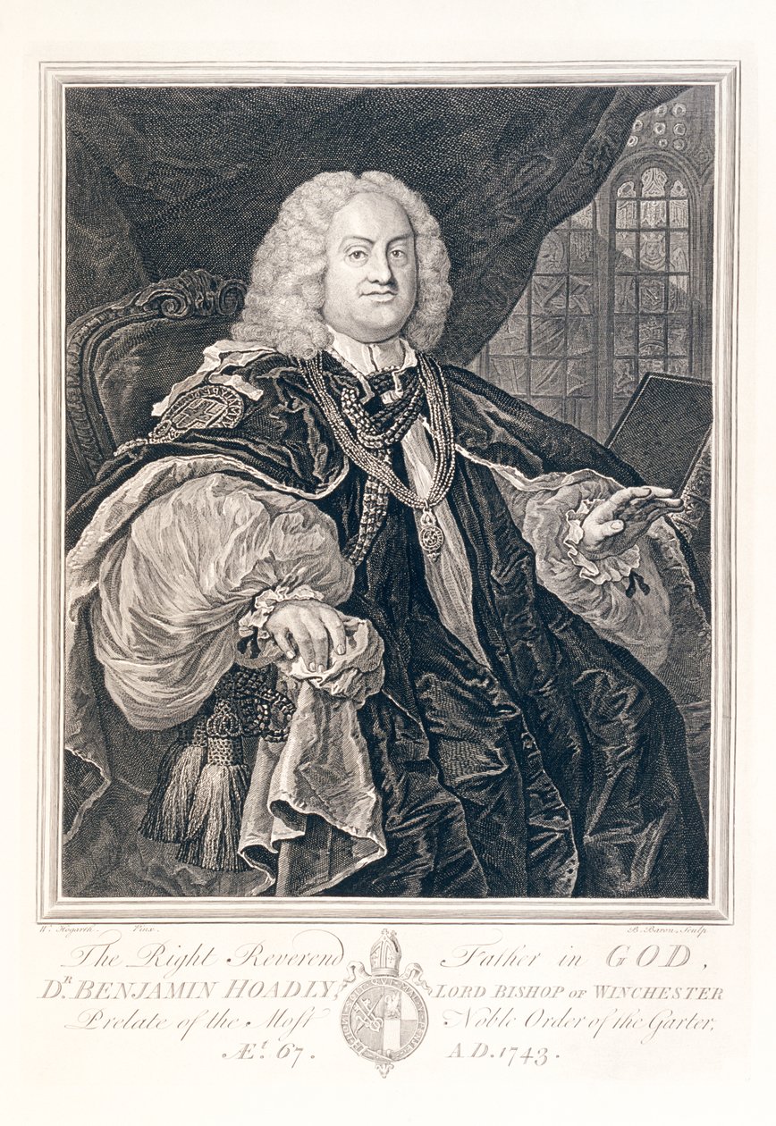 Portret dr Benjamina Hoadly, biskupa Winchester, 1743. autorstwa Bernard Baron
