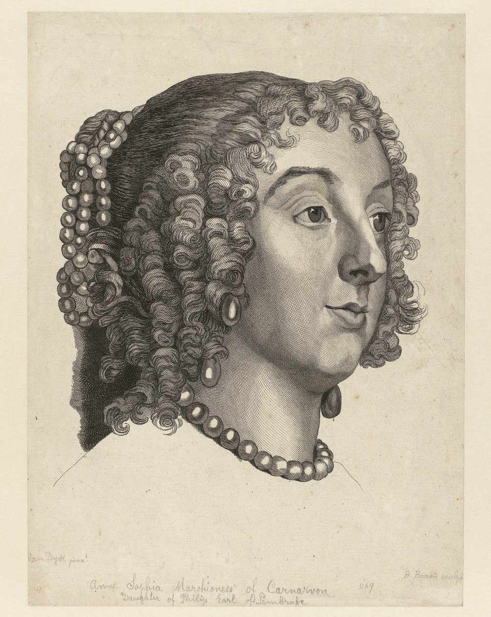 Portret van Anna Sophia van Carnarvon autorstwa Bernard Baron