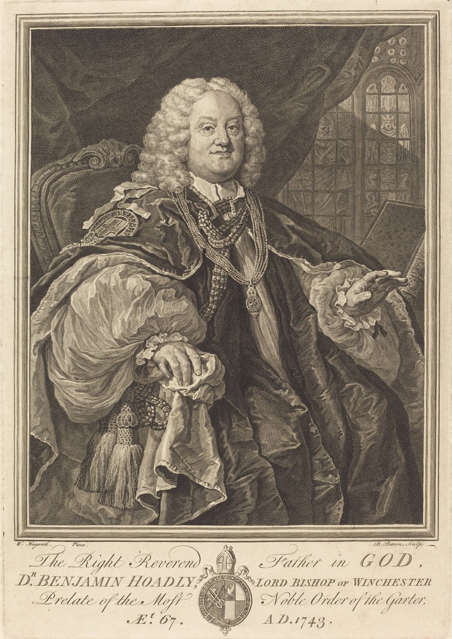 Biskup Hoadly autorstwa Bernard Baron after William Hogarth
