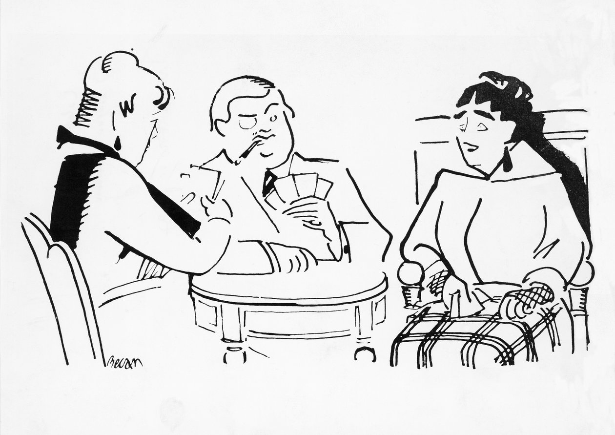 Gra karciana, ilustracja do Cheri, powieść Sidonie-Gabrielle Colette (1873-1954) autorstwa Bernard Becan