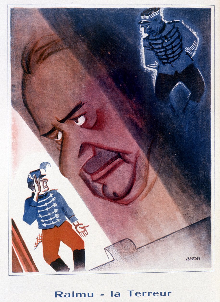 Raimu: Terror - ilustracja Bernarda Becana (Bernharda Kahna) (1890-1943) w „Fantasio”” z 15.11.1932 autorstwa Bernard Becan