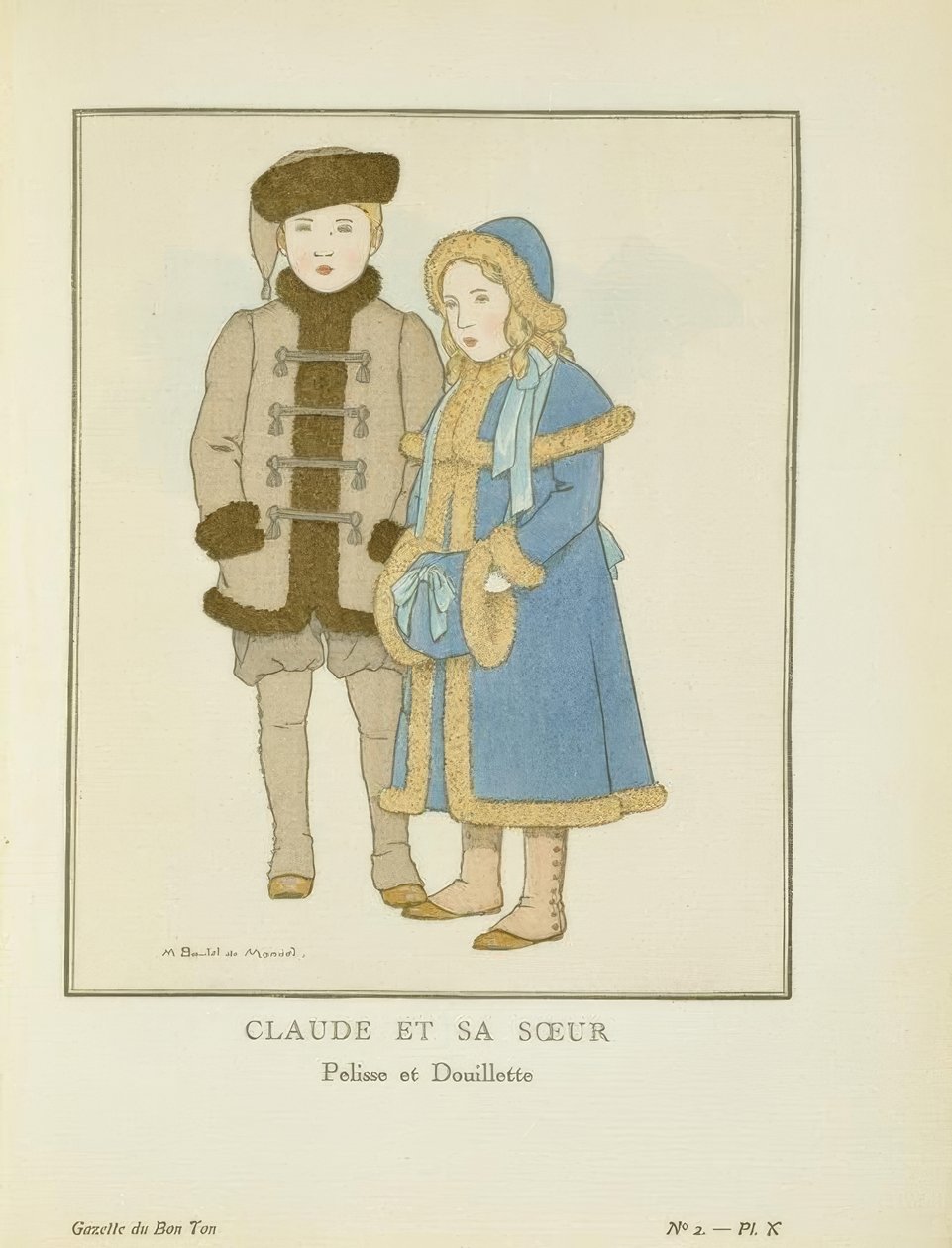 Claude i jego siostra - Pelisse i Douilette autorstwa Bernard Boutet de Monvel