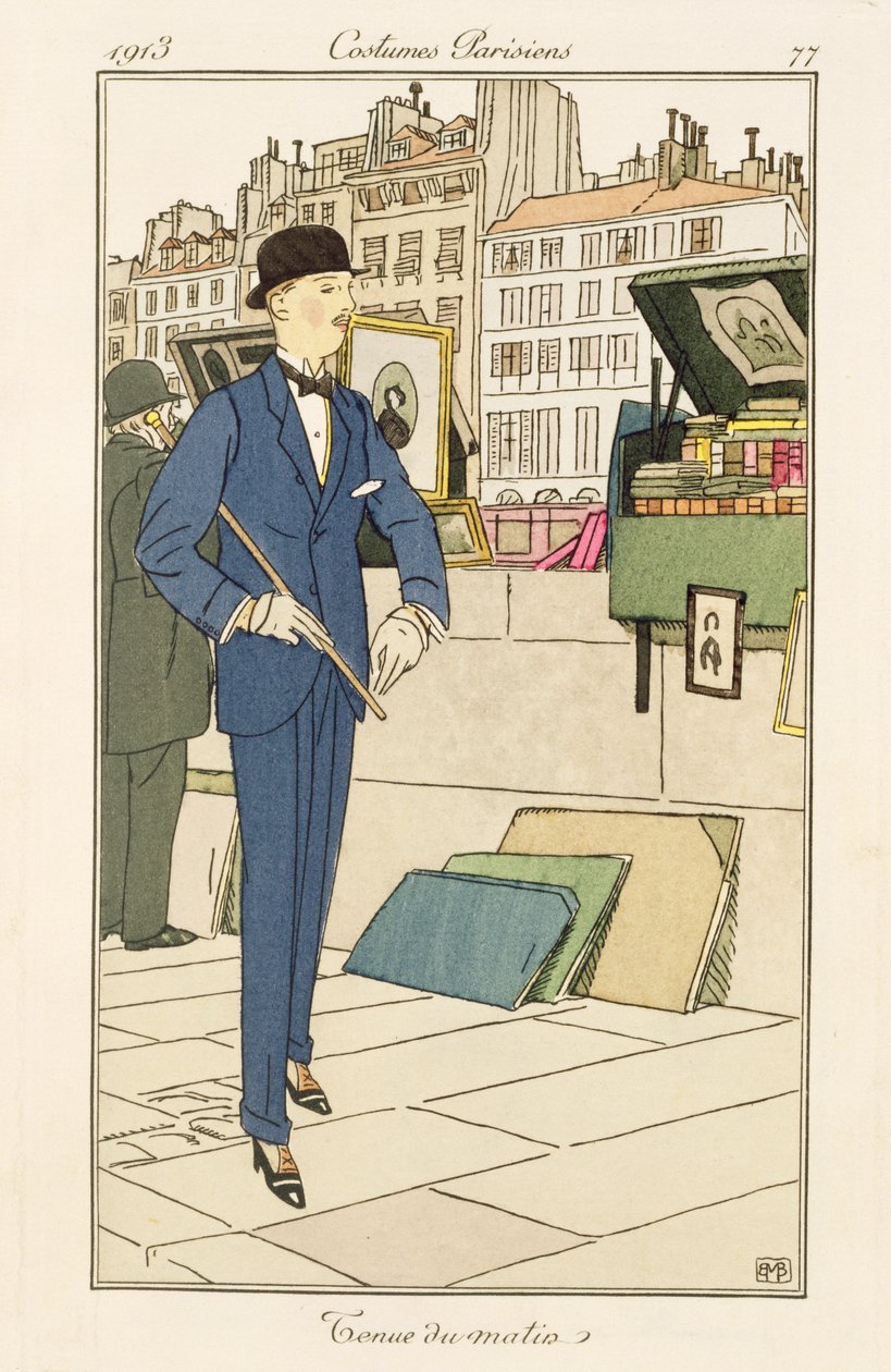 Garnitur z kolekcji „Costumes Parisiens” autorstwa Bernard Boutet de Monvel