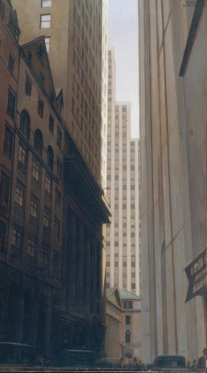 Widok na Wall Street autorstwa Bernard Boutet de Monvel