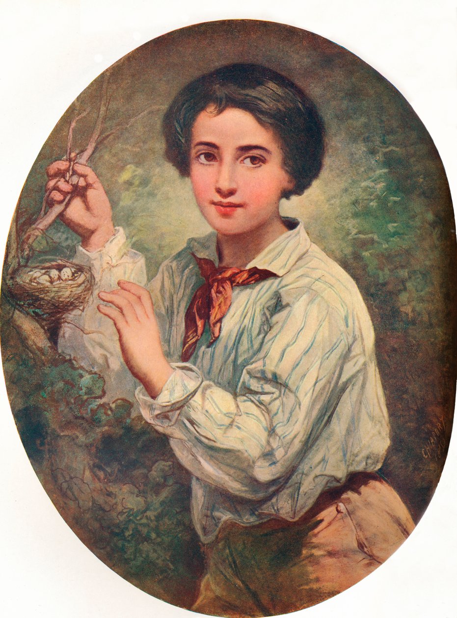 „Chłopiec z ptasim gniazdem”, 1852 autorstwa Bernard Charles Chiapory