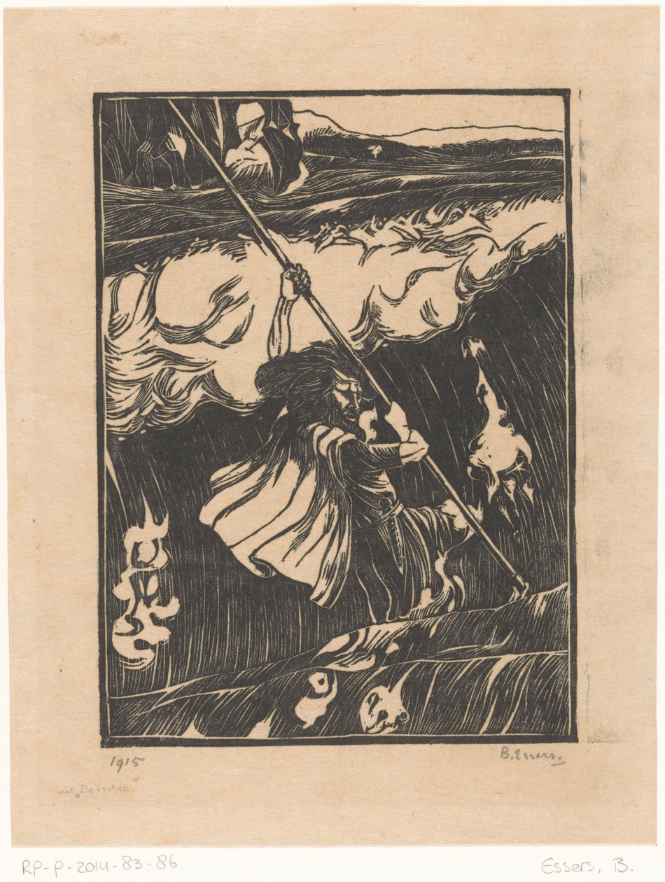 Cuchulainn walczący z falami autorstwa Bernard Essers (signed by artist)