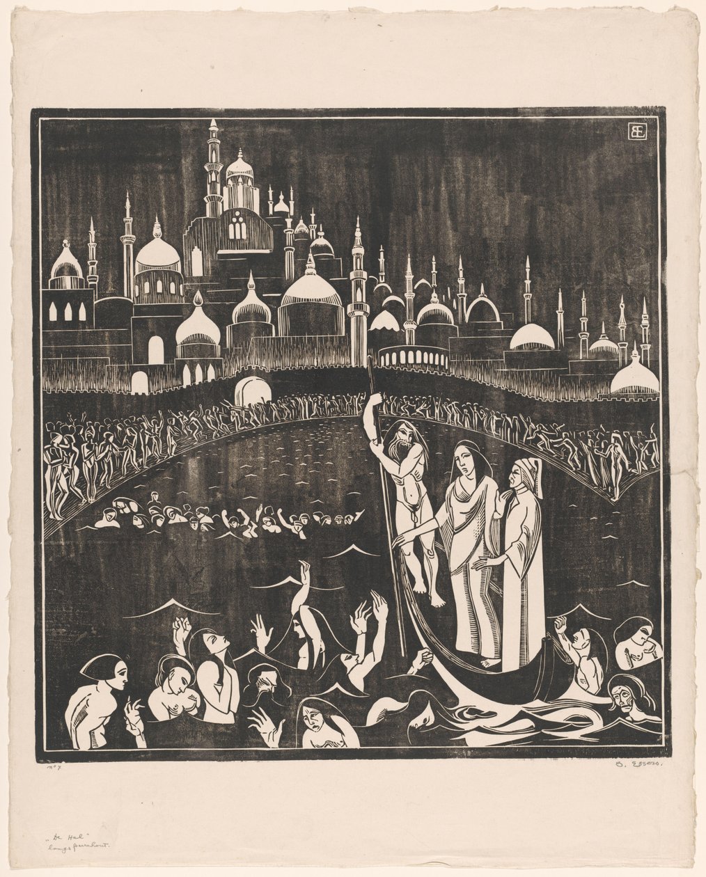 De Hel (oryginalny tytuł na obiekcie) autorstwa Bernard Essers (signed by artist)