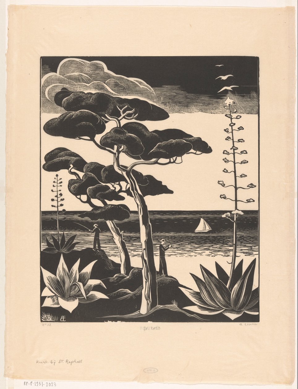 Wybrzeże w Saint-Raphaël (oryginalny tytuł na obiekcie) autorstwa Bernard Essers (signed by artist)