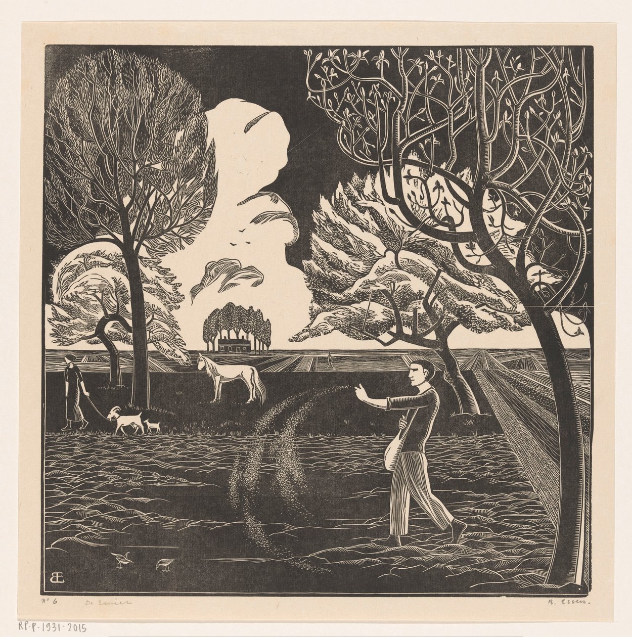 siewu człowieku autorstwa Bernard Essers (signed by artist)