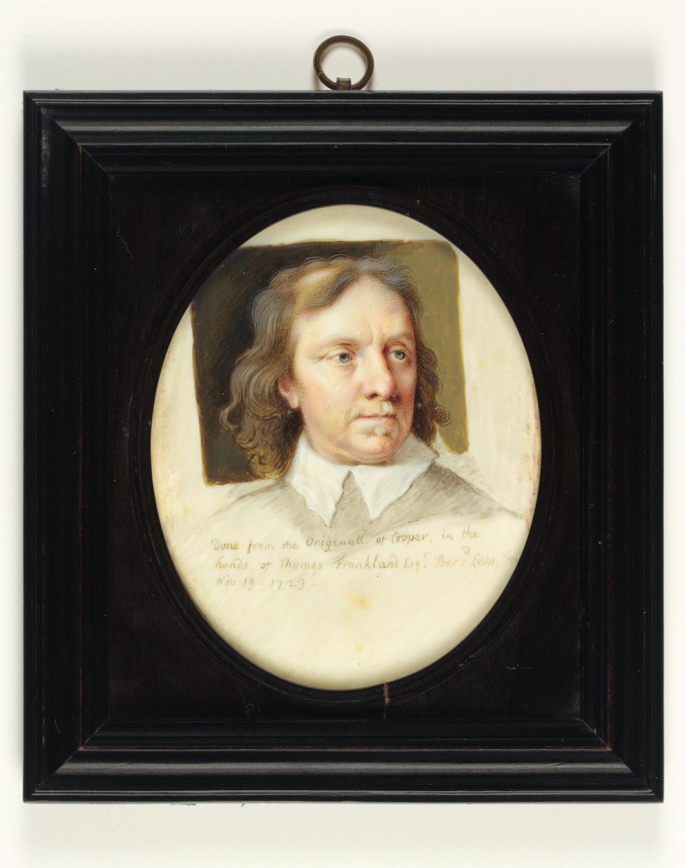 Oliver Cromwell (akwarela na kości słoniowej) autorstwa Bernard III Lens