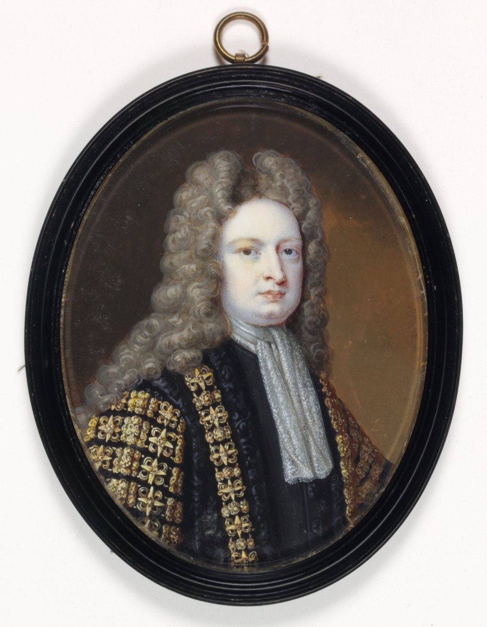 Robert Harley, przewodniczący Izby Gmin (akwarela na kości słoniowej) autorstwa Bernard III Lens