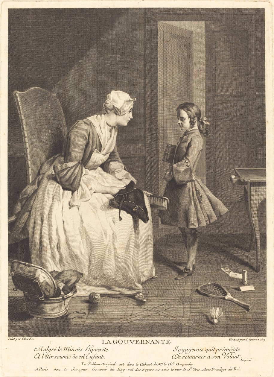 Guwernantka autorstwa Bernard Lépicié after Jean Siméon Chardin