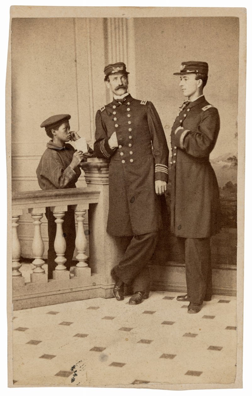 Portret oficerów marynarki i posłańca, ok. 1863 (zdjęcie) autorstwa Bernard Moses