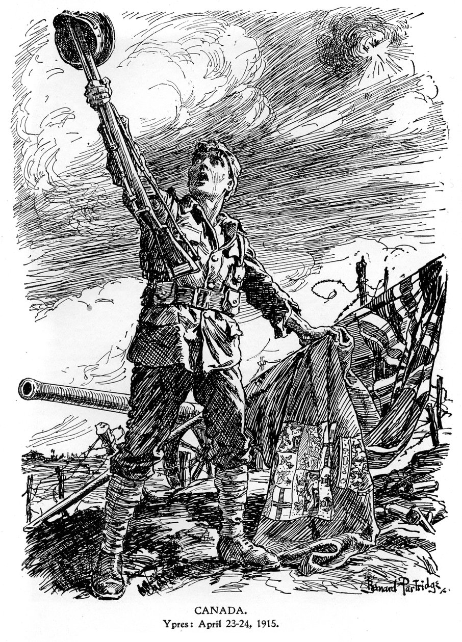 Kanada, Ypres, 23-24 kwietnia 1915, 1920 autorstwa Bernard Partridge