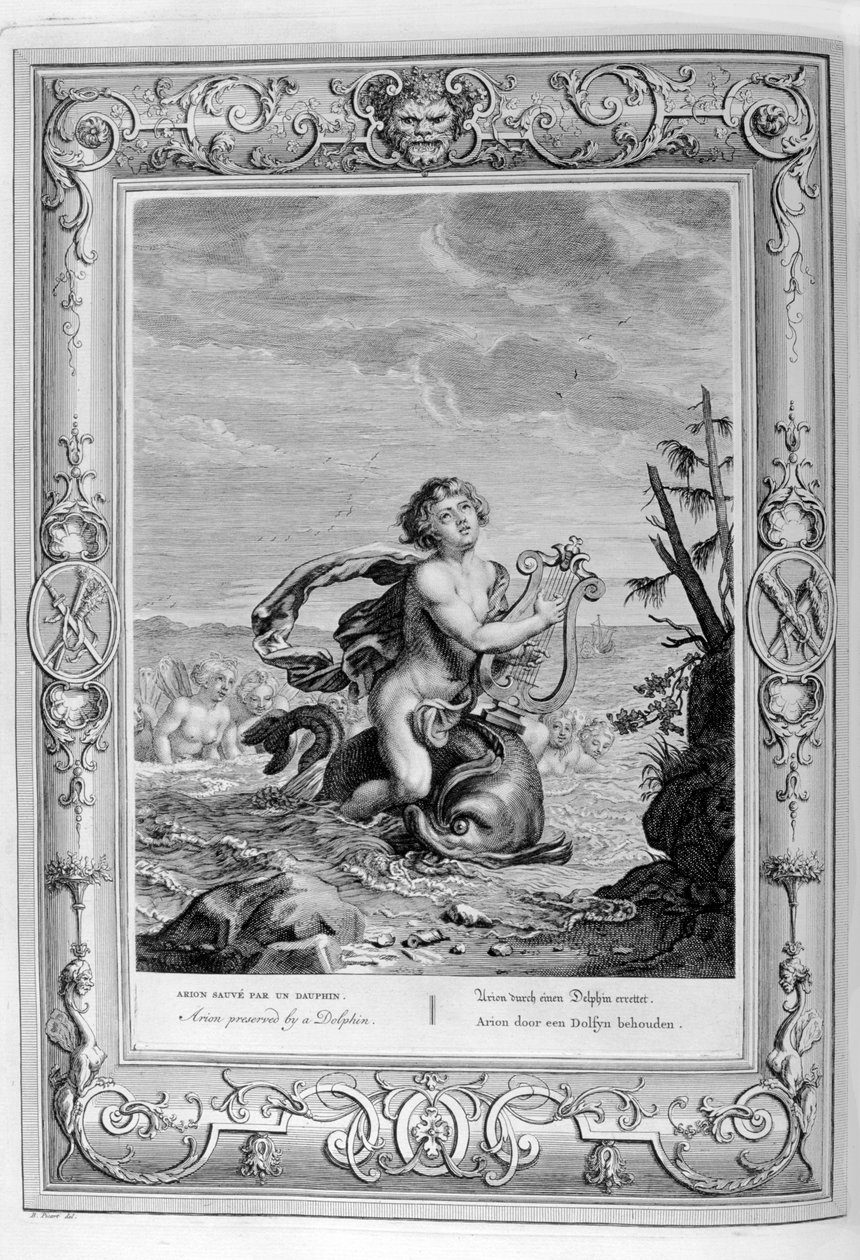 Arion uratowany przez delfina, 1733 autorstwa Bernard Picart