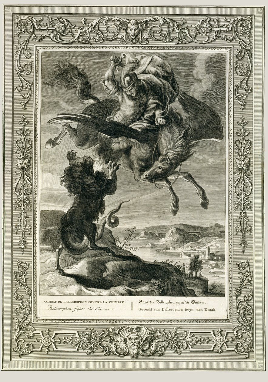 Bellerophon walczy z Chimerą autorstwa Bernard Picart