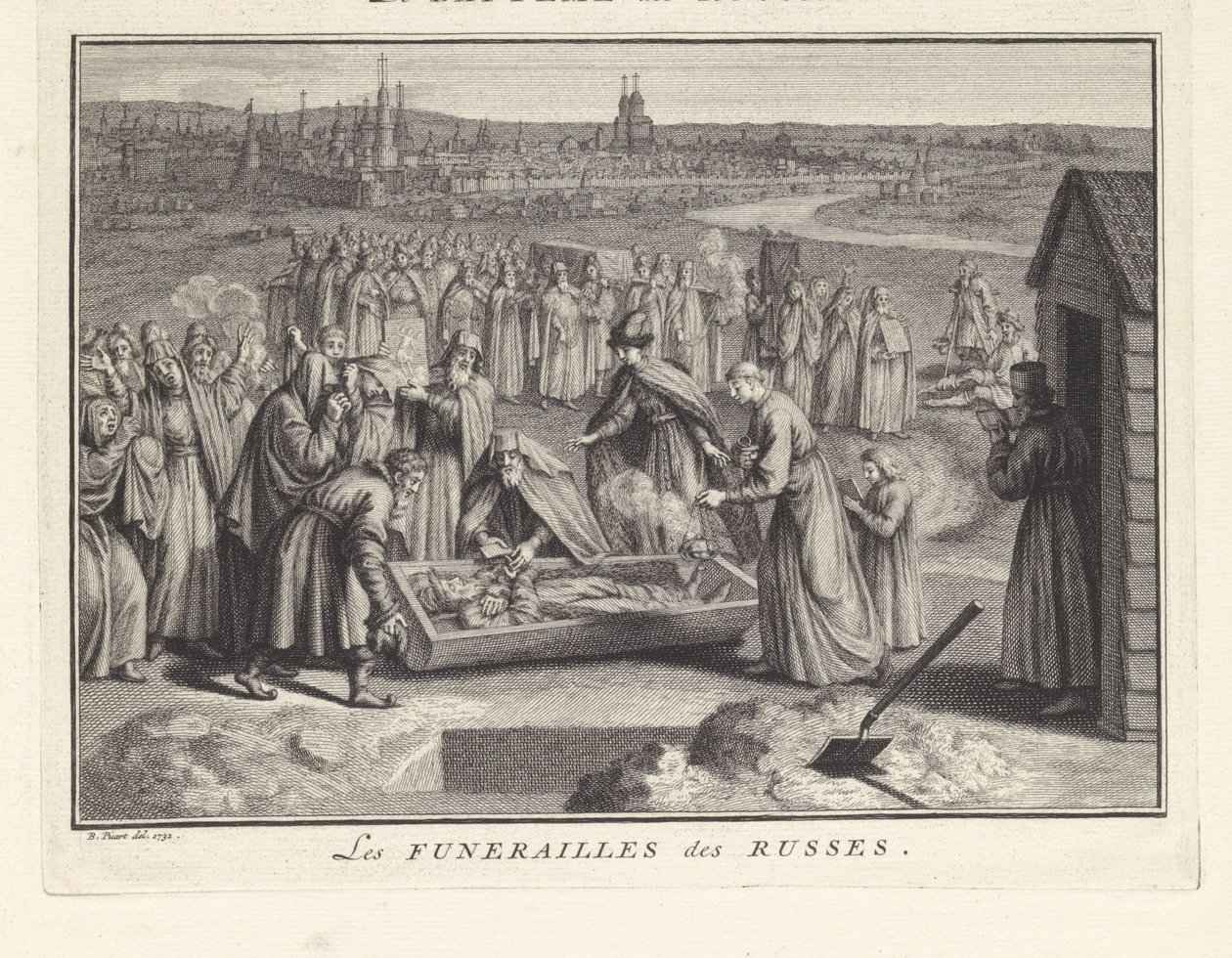 Pogrzeb w Rosji, 1732 autorstwa Bernard Picart