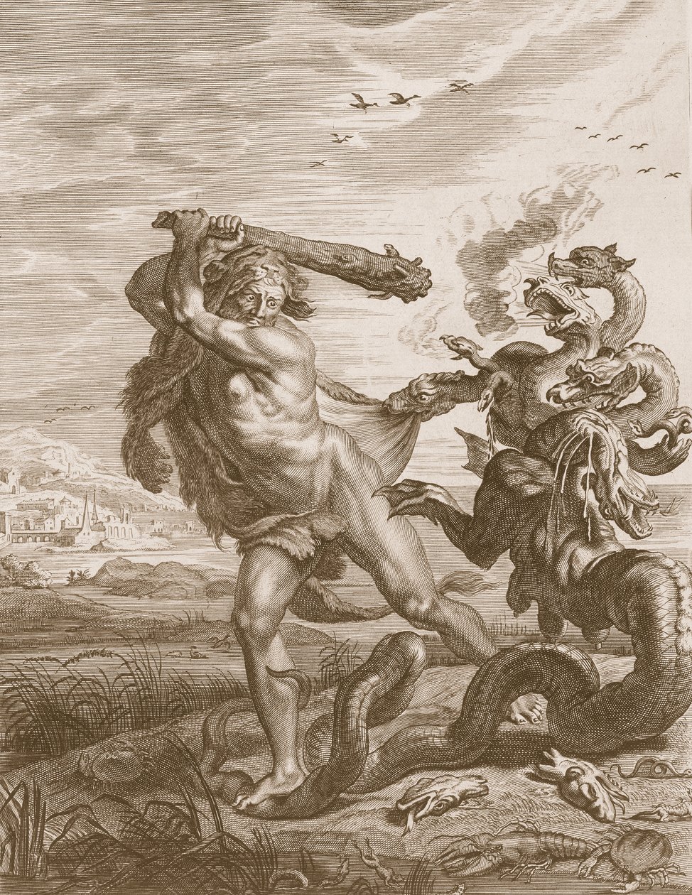 Herkules walczy z Hydrą Lerniańską, 1731 autorstwa Bernard Picart