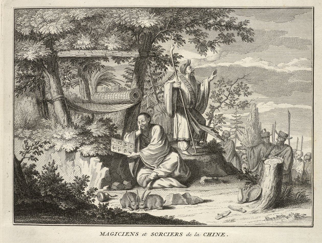 Czarodzieje i czarodzieje z Chin, z ceremonii religijnych i zwyczajów wszystkich narodów świata, wyd. 1736 autorstwa Bernard Picart
